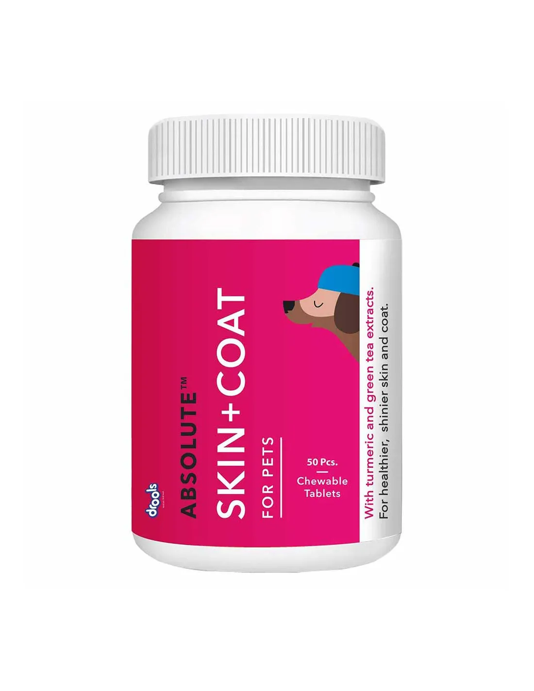 Drools Absolute Skin and Coat Supplement Tablets for Dogs 18 Tablets
