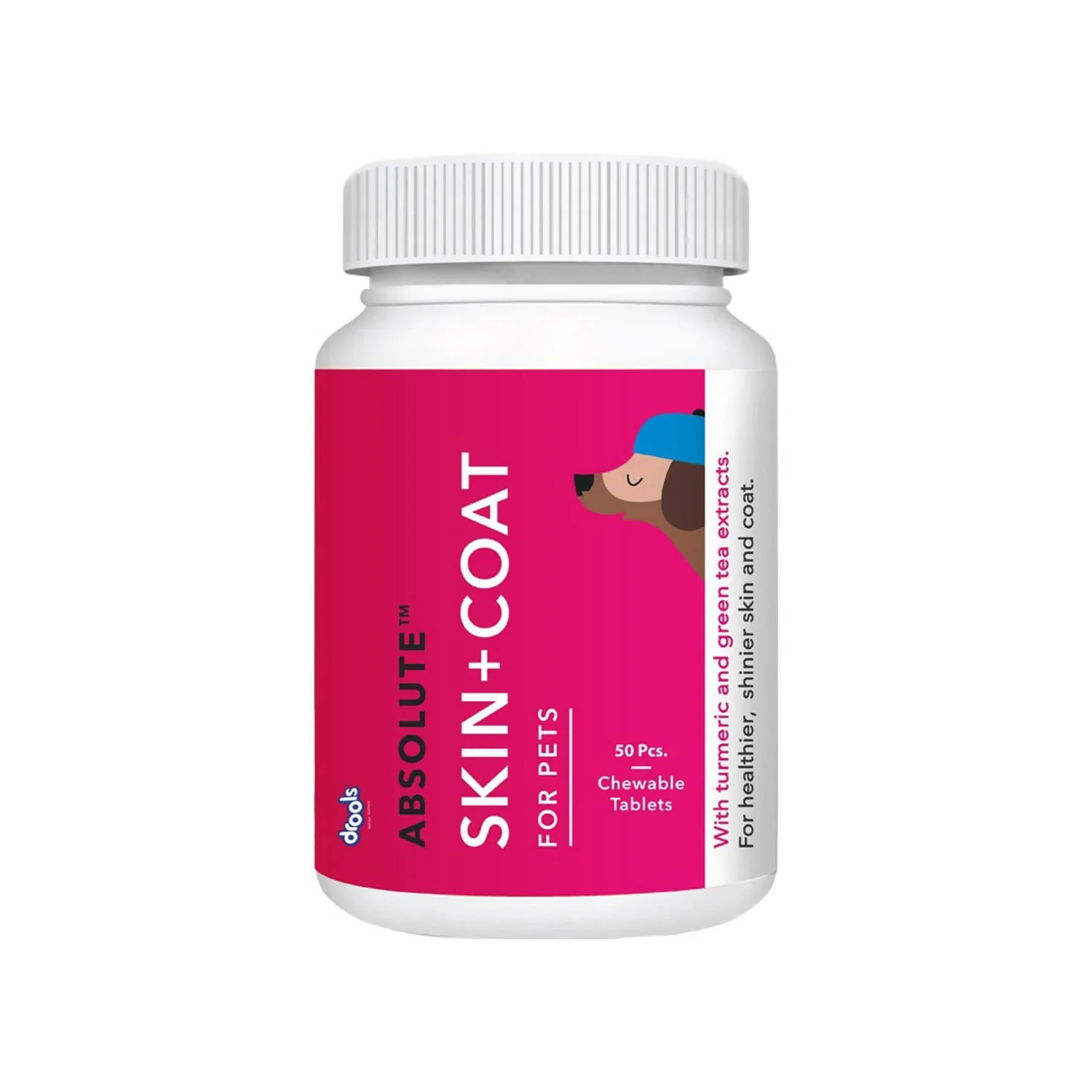 Drools Absolute Skin and Coat Supplement Tablets for Dogs 50 Tablets