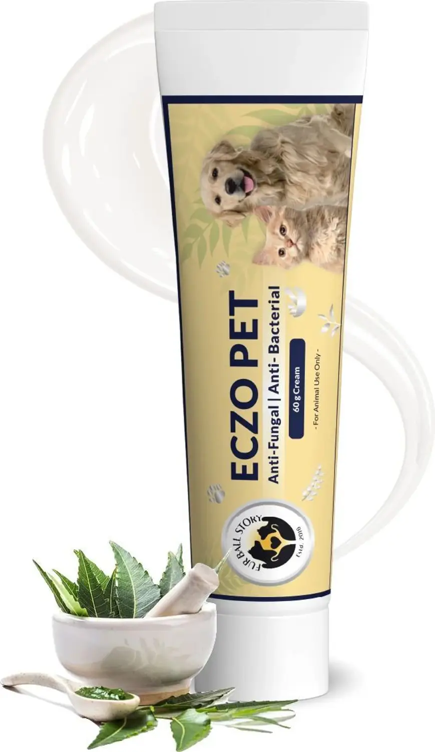 FurBall Story Eczo Pet Cream Treats Skin Infections In Dogs and Cats