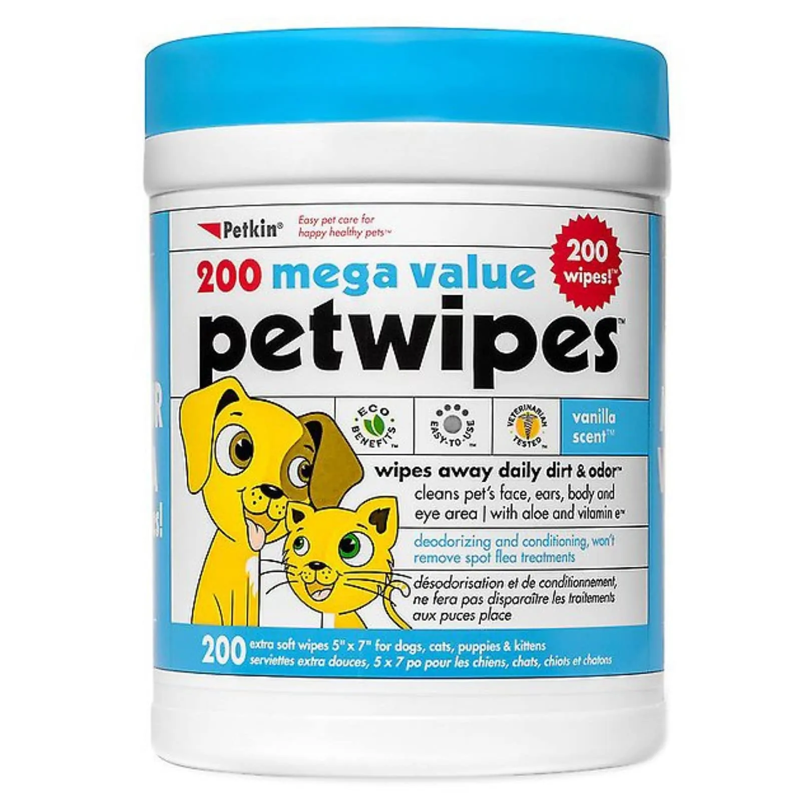 Petkin Mega Value Pet Wipes 200 Wipes