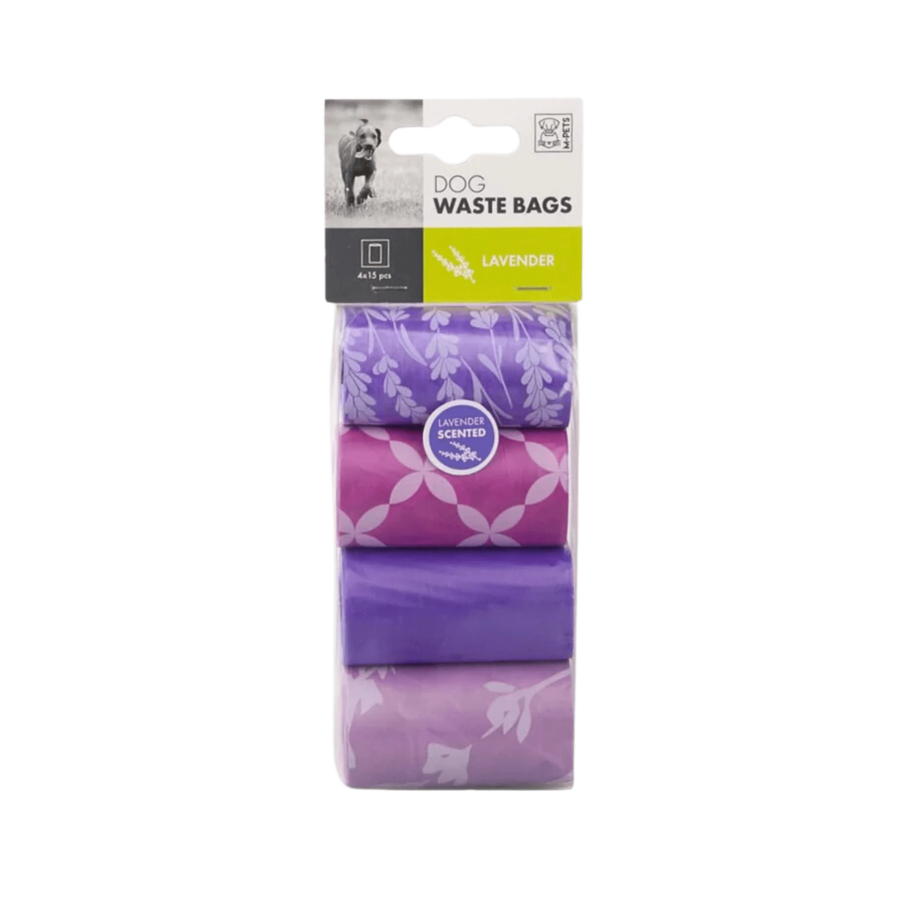 M-Pets Dog Waste Bags Lavender Scent 4x15 Bags