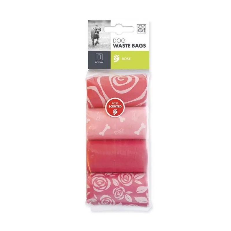 M-Pets Dog Waste Bags Rose Scent 4x15 Bags