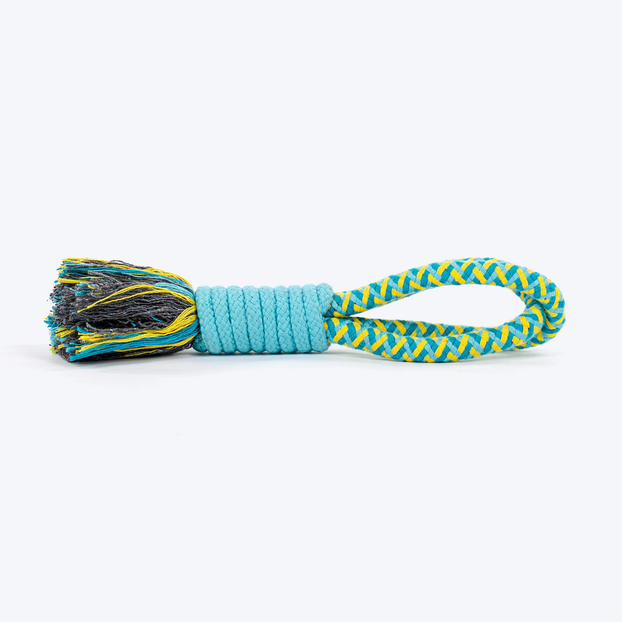 Dash Dog Toss N Twirl Rope Dog Toy Blue & Yellow