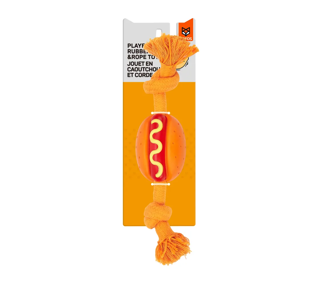 Fofos Dog Chew Rope Toy Hot Dog