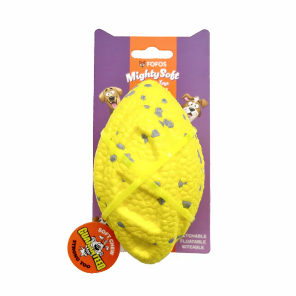 Fofos ETPU Rugby Ball Fetch Dog Toy Yellow