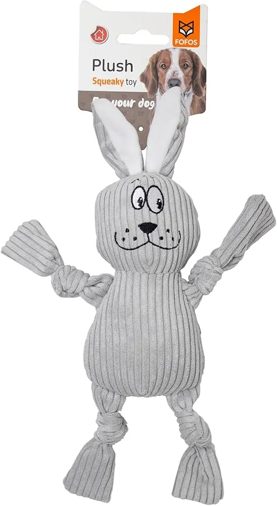 Fofos Fluffy Rabbit Squeaky Plush Toy For Dog
