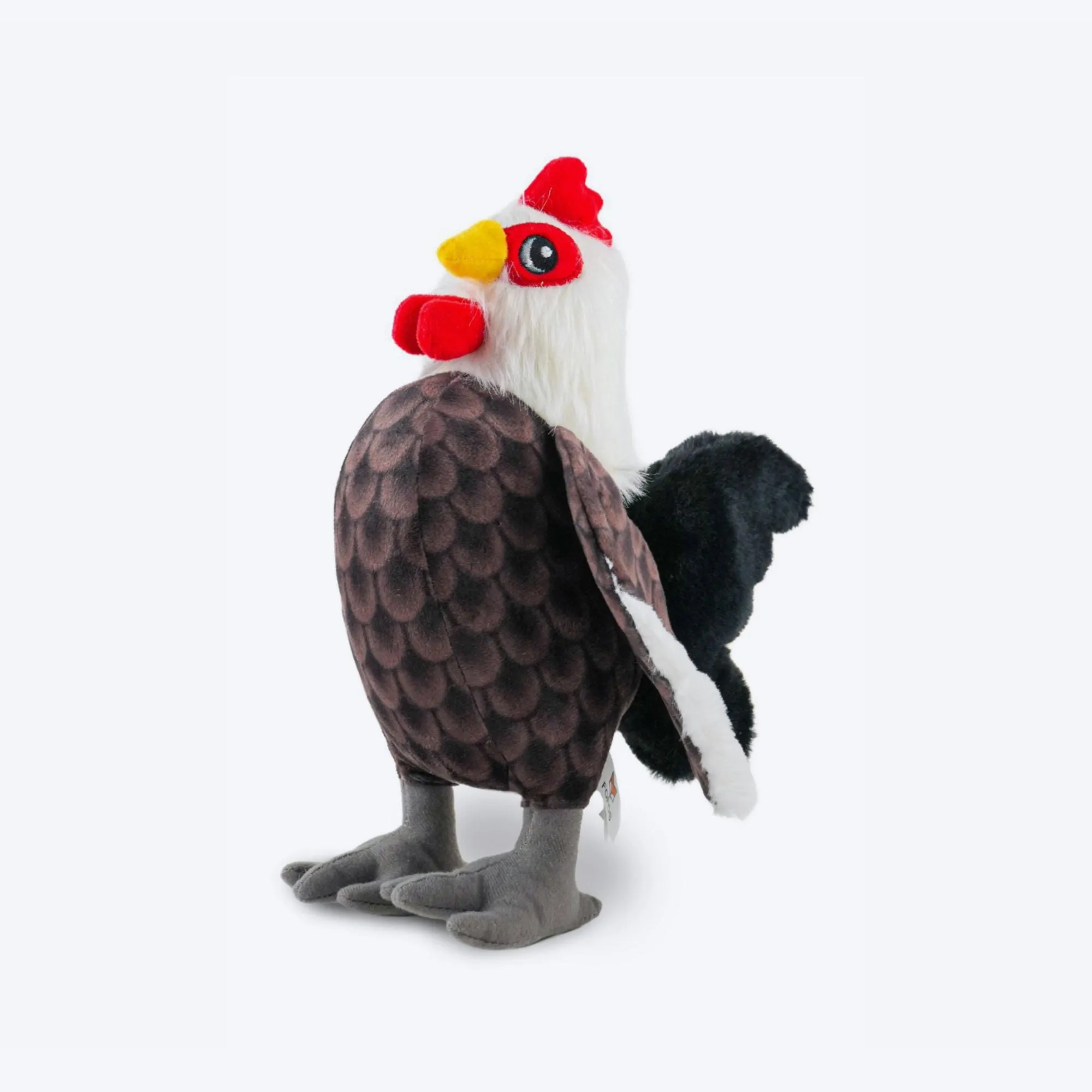 Fofos Rooster Squeaky Plush Toy For Dog - Dark Brown