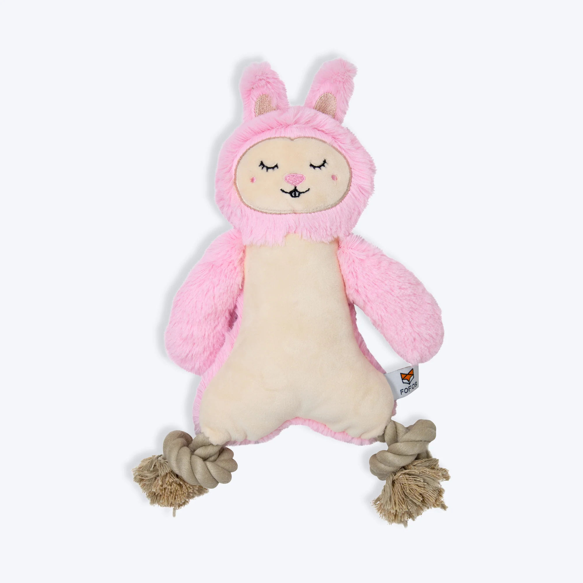 Fofos Rope Leg Rabbit Squeaky Plush Toy For Dog