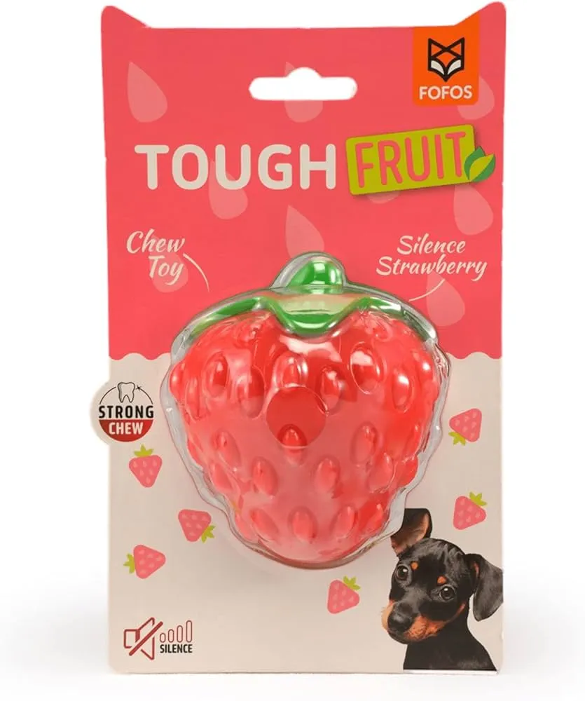 Fofos Tough Fruit Silence Strawberry Dog Toys