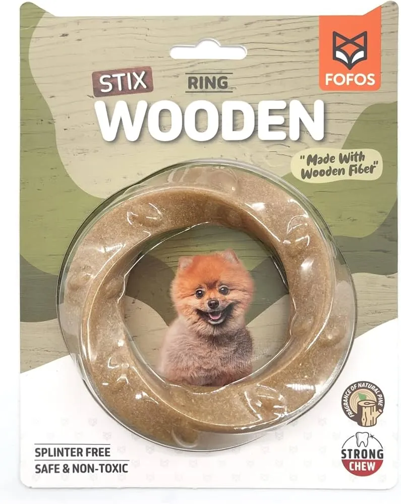 Fofos Wood Play Ring Chew Toy for Dogs