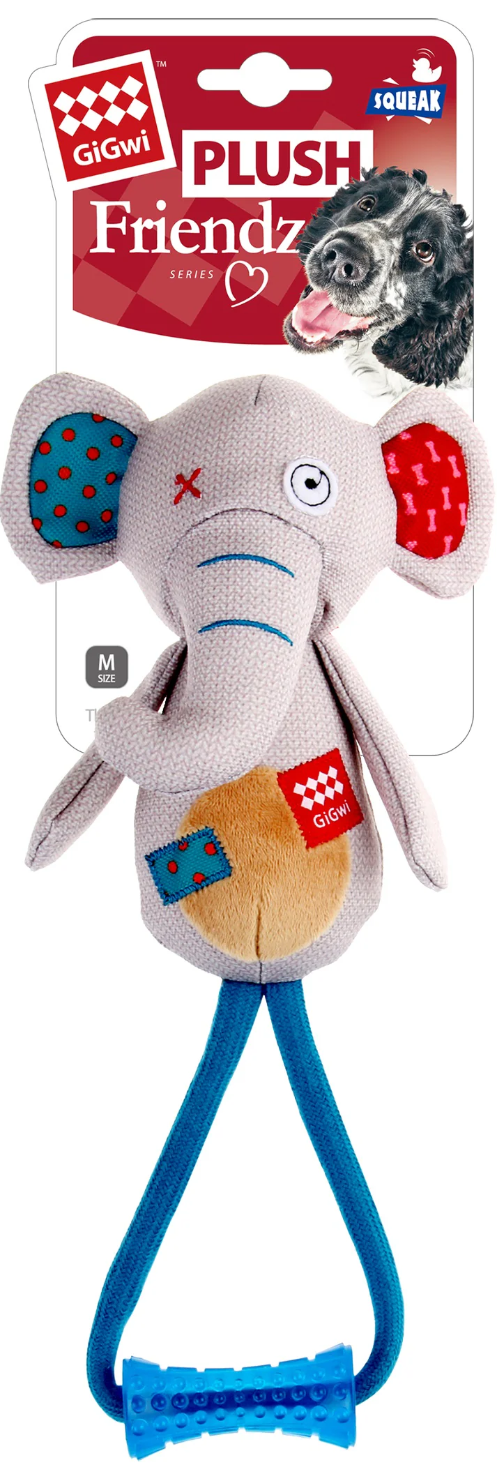 GiGwi Plush Friendz Johnny Stick Tug Elephant