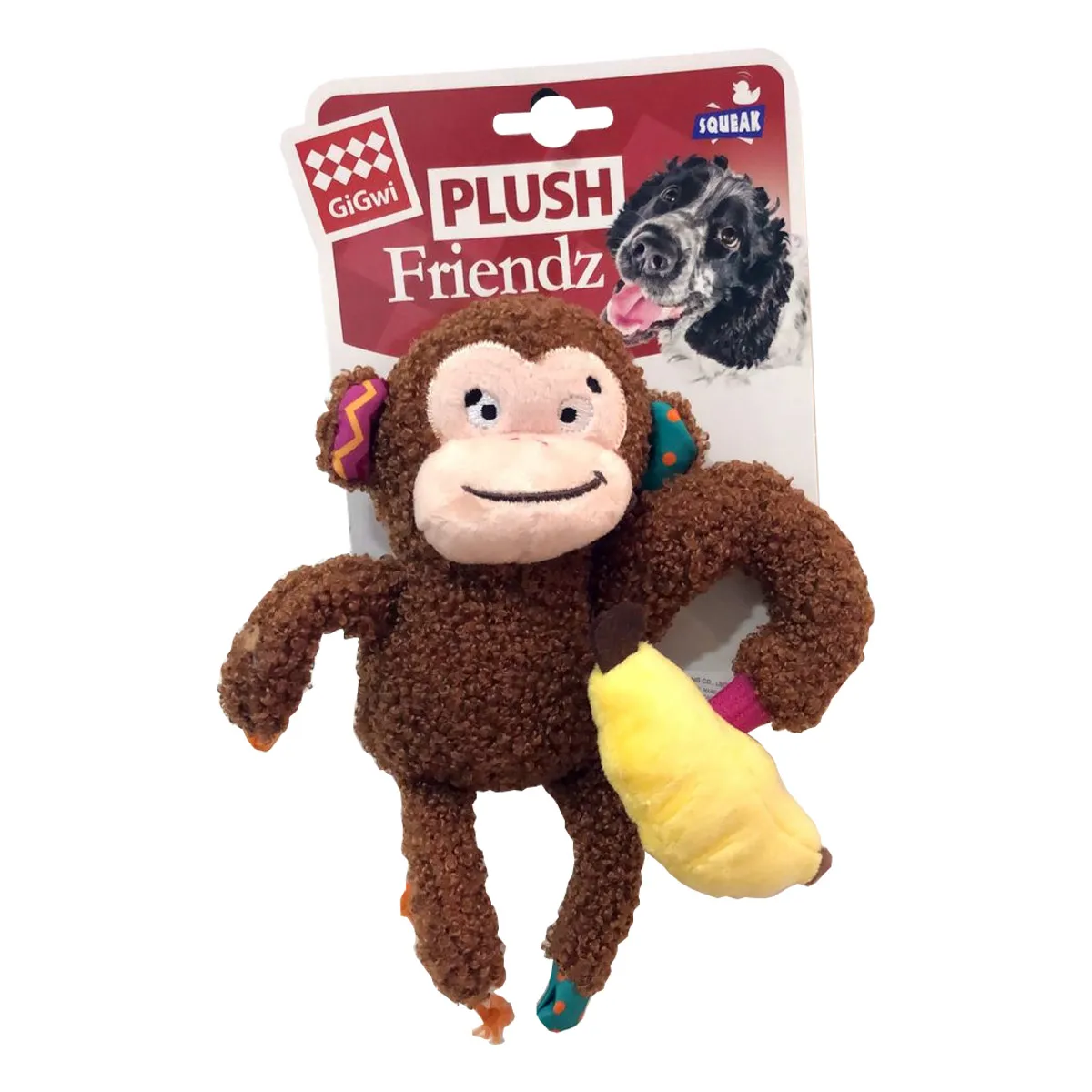 GiGwi Plush Friendz Monkey with Banana