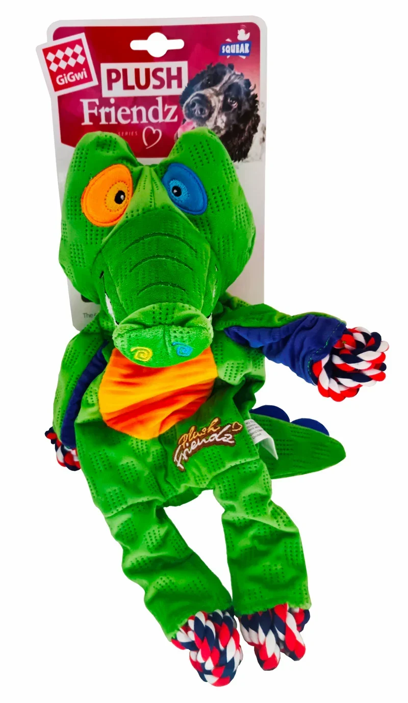 GiGwi Plush Friendz Rope Crocodile