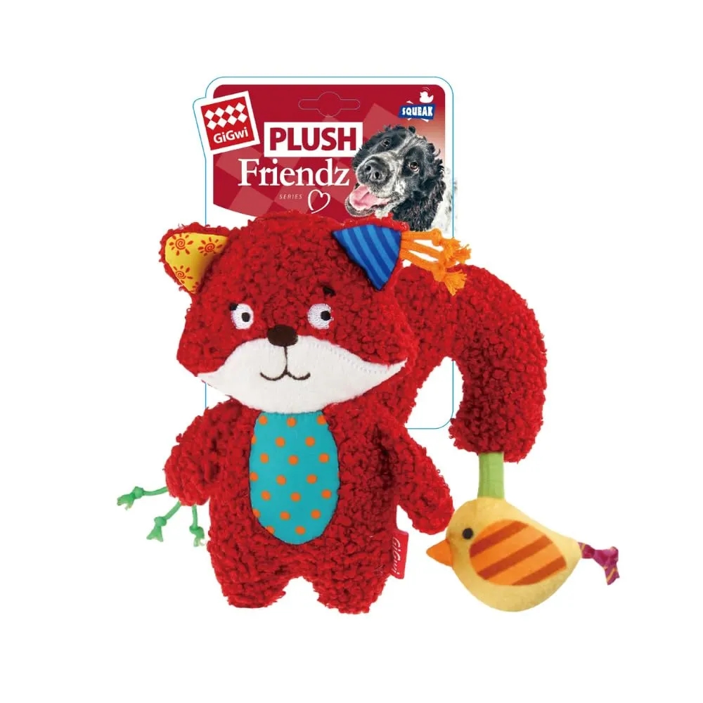 GiGwi Plush Friendz Squirrel with Bird