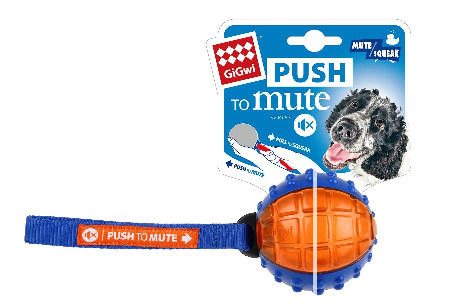GiGwi Push To Mute Ball Orange