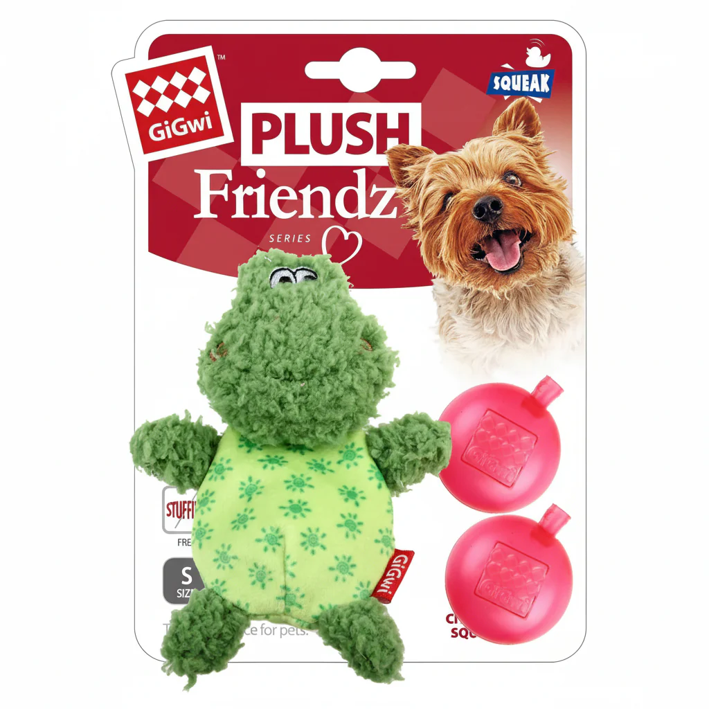 Plush Friendz with Refillable Squeaker - Frog
