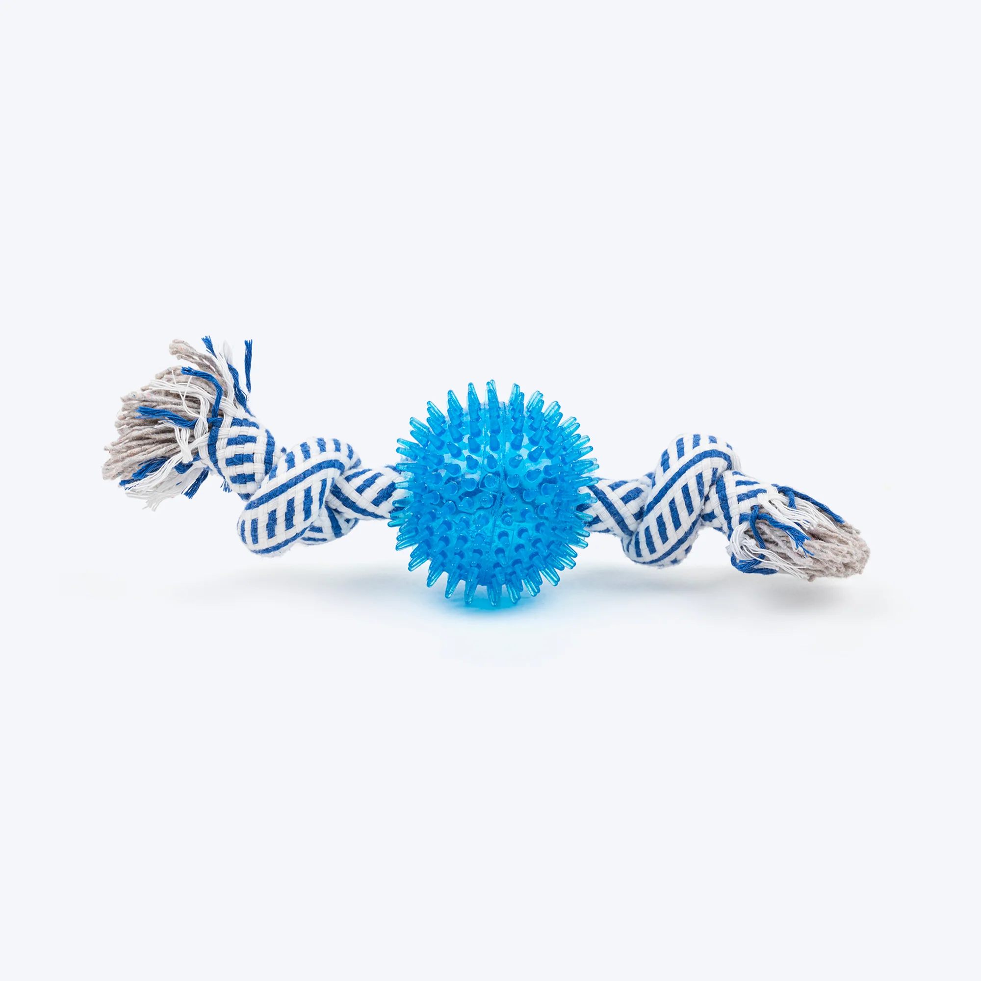 TLC Ball & 2 Knots Rope Dog Toy - Navy & White