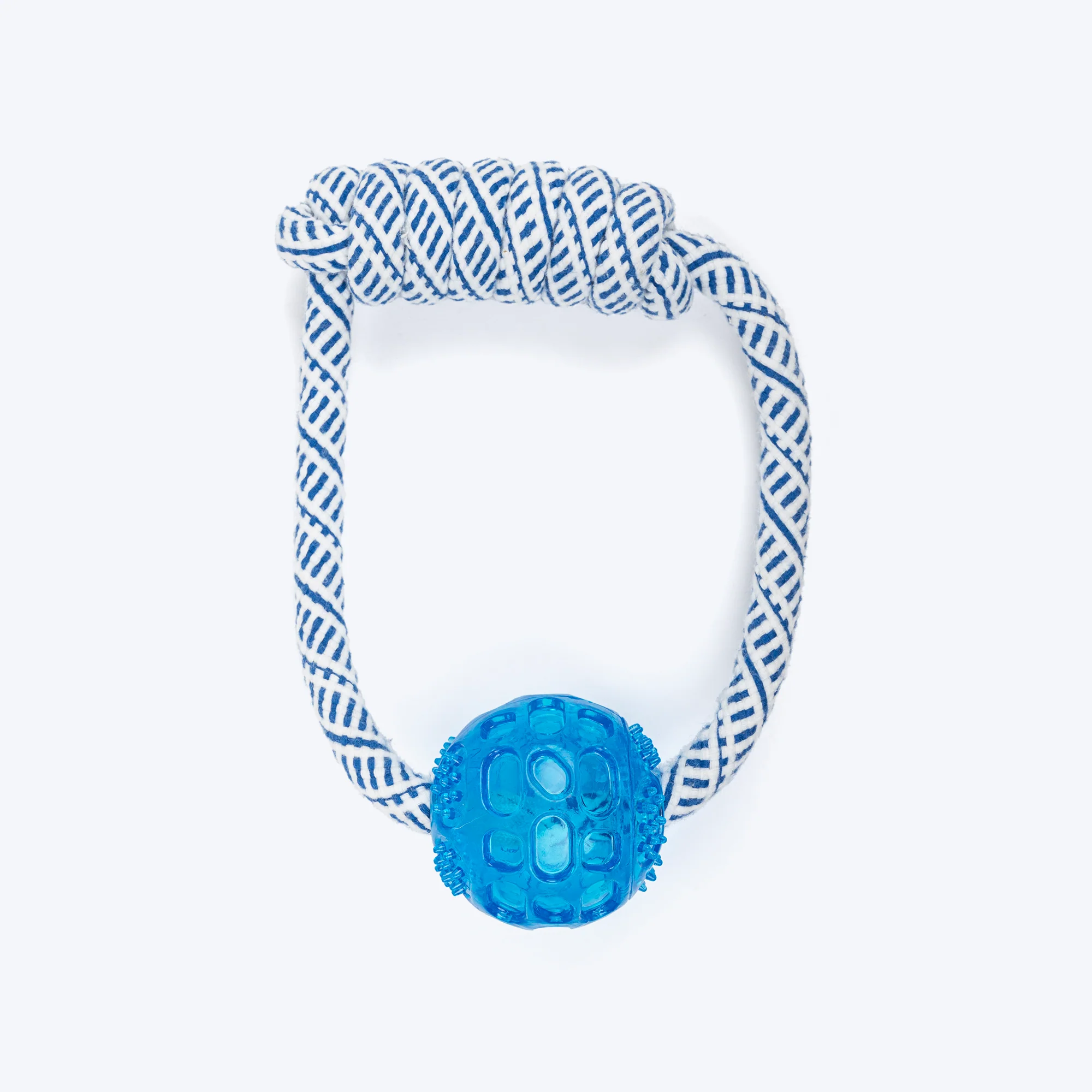 TLC Rope & Ball Rope Dog Toy - Navy & White