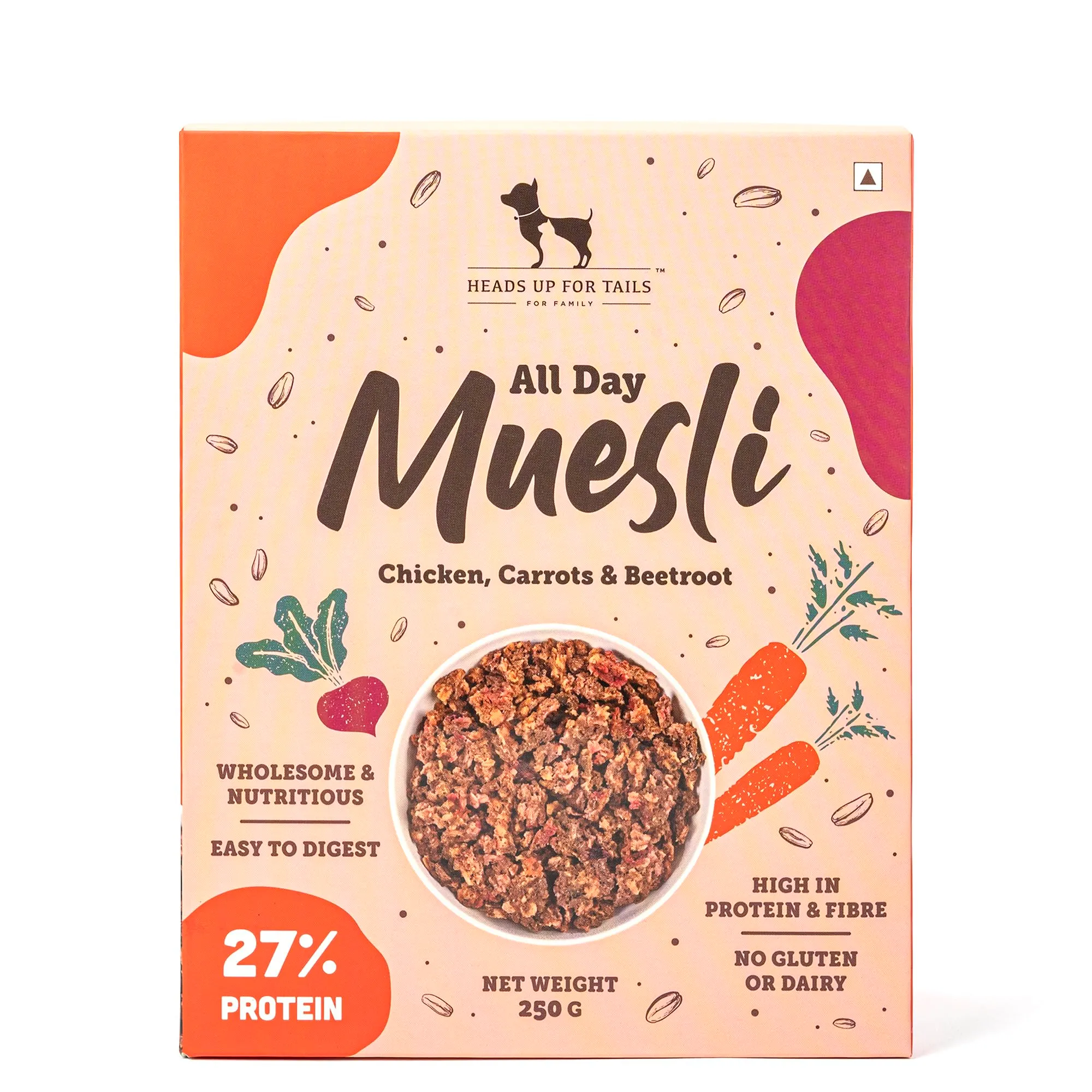 Heads Up For Tails All Day Muesli Chicken, Carrots & Beetroot Wholesome & Nutritious Dog Treats