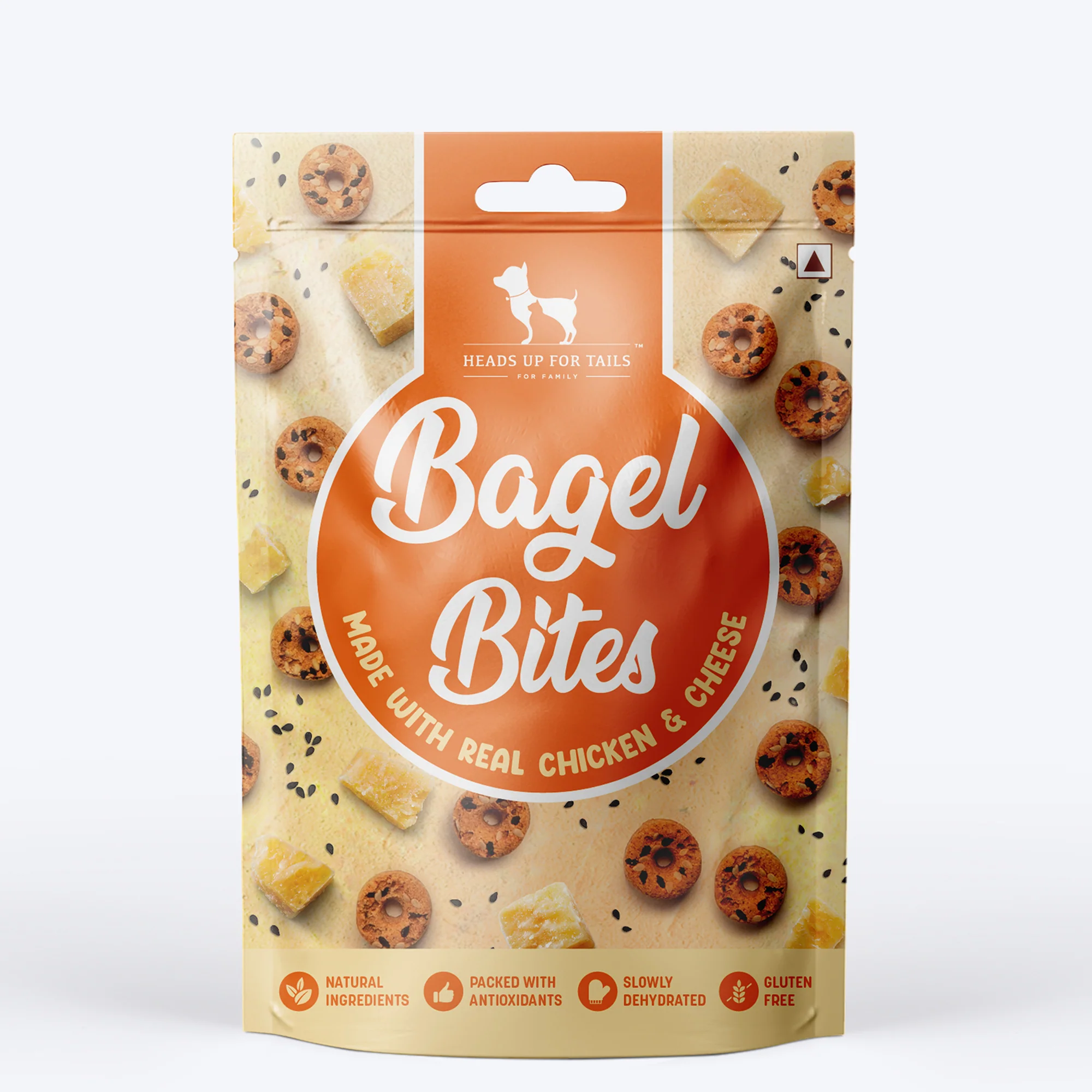 Heads Up For Tails Bagel Bites Made With Real Chicken & Cheese Gluten Free Dog Treats