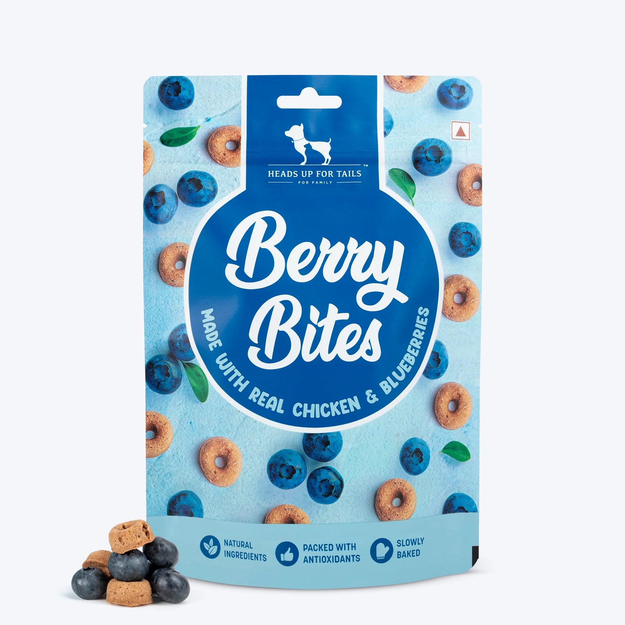 Heads Up For Tails Berry Bites Made With Real Chicken & Blueberries Treat For Dogs