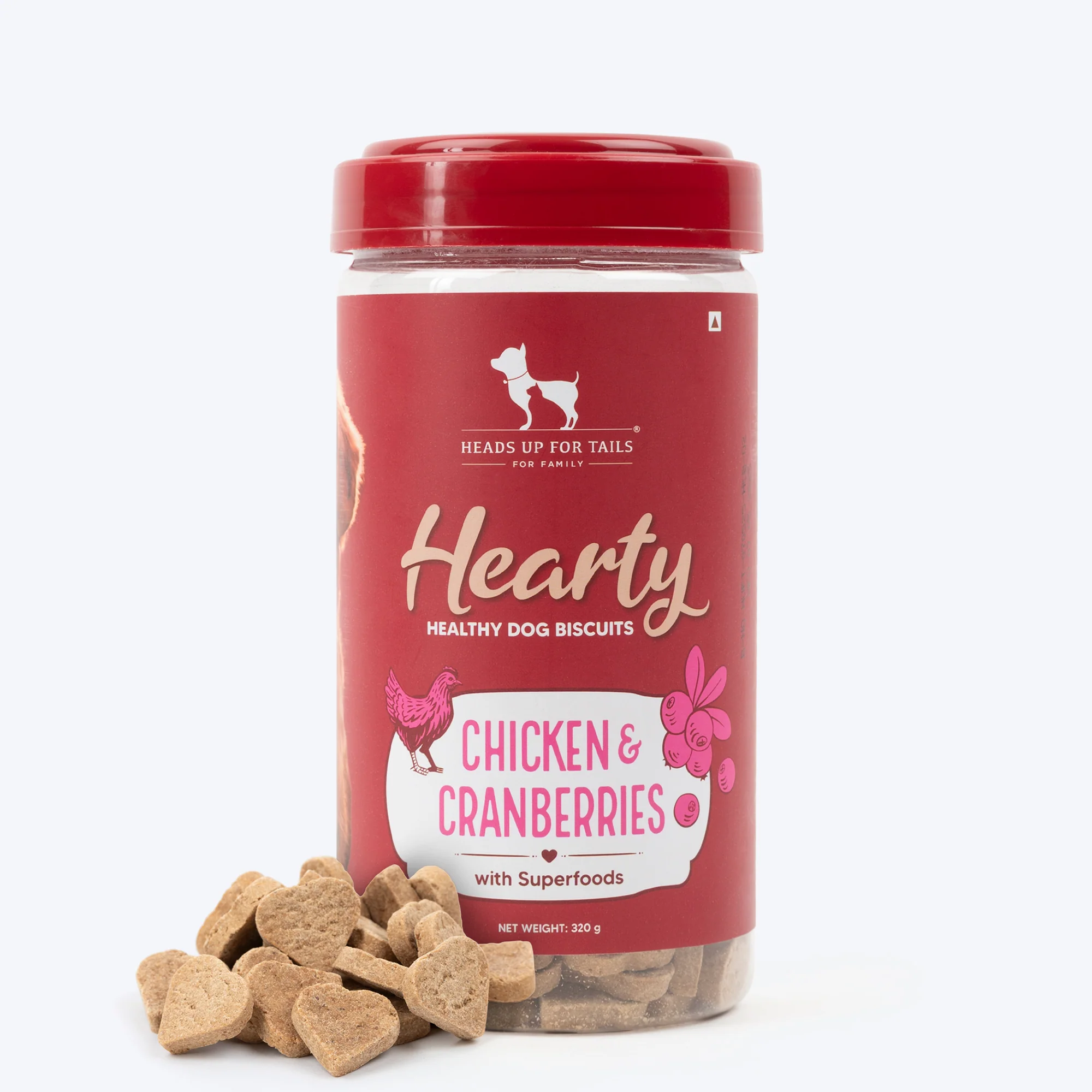 Heads Up For Tails Hearty Dog Biscuits Chicken and Cranberries