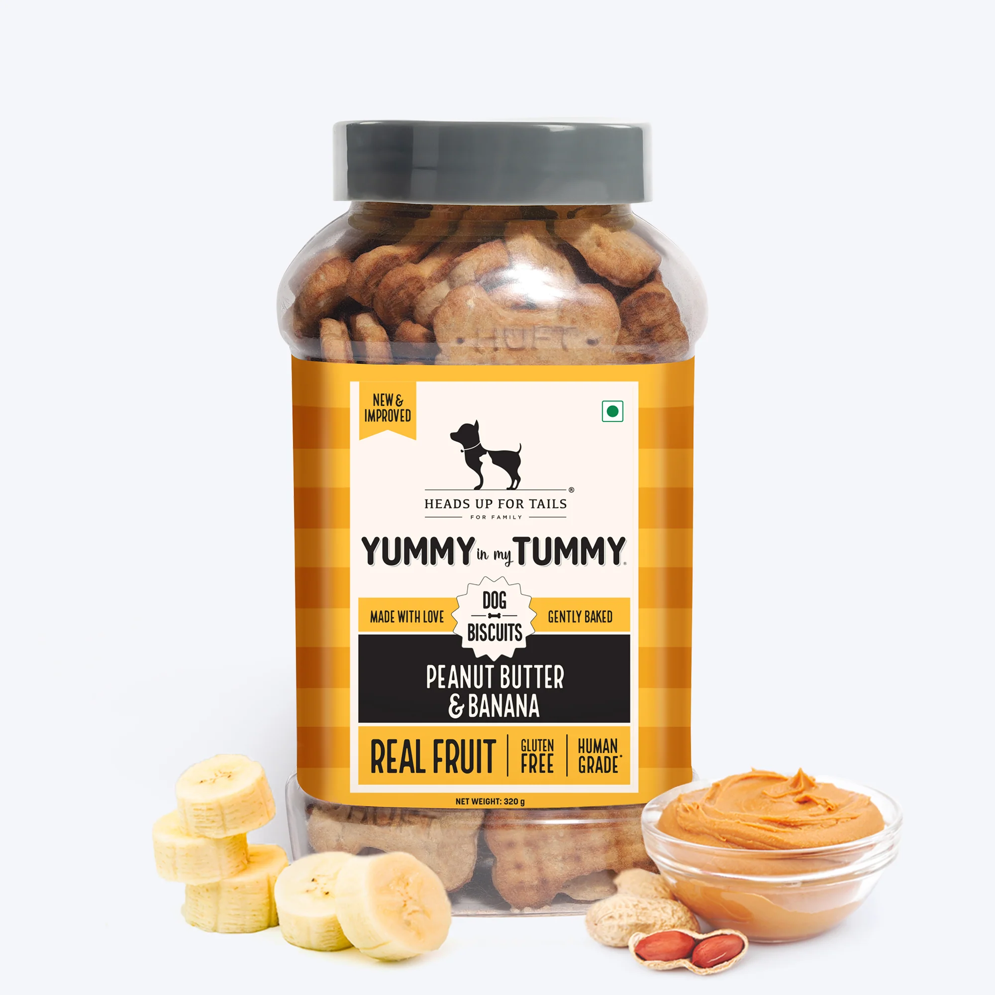 Heads Up For Tails Yummy In My Tummy Peanut Butter & Banana Gluten Free Dog Biscuits
