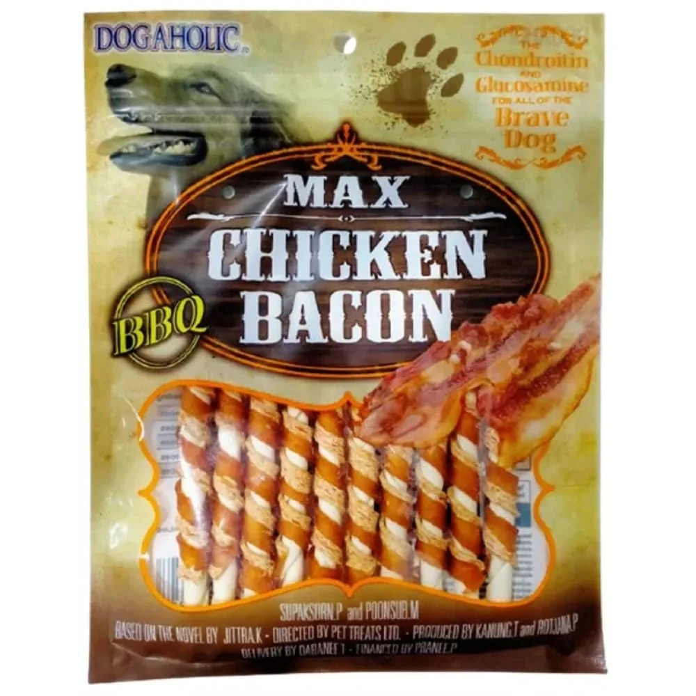 Dogaholic Noodles Chicken Bacon Strips Dog Treat - Bbq