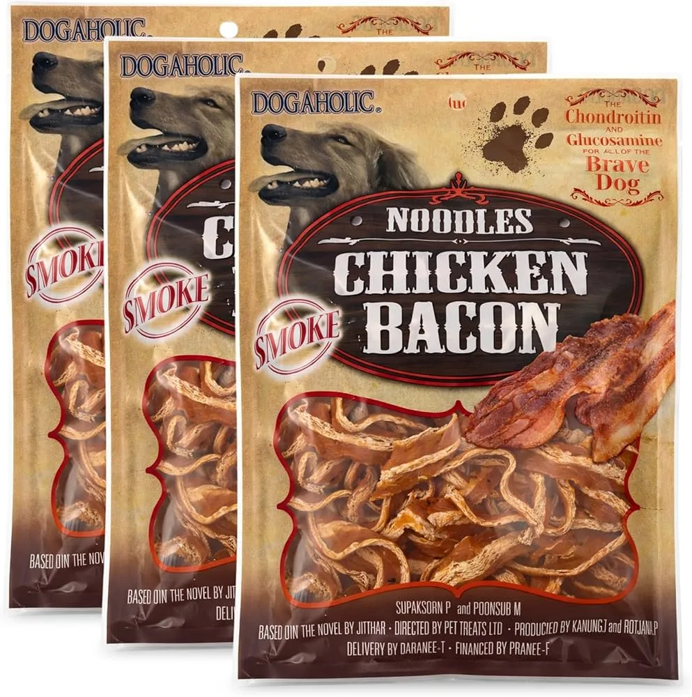 Dogaholic Noodles Chicken Bacon Strips Smoke Flavor Treat For Dog