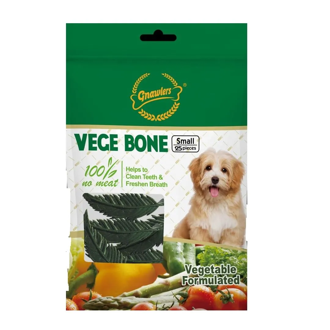 Gnawlers Vegetable Bone 3 Inch Small (25 in 1) Dog Treats
