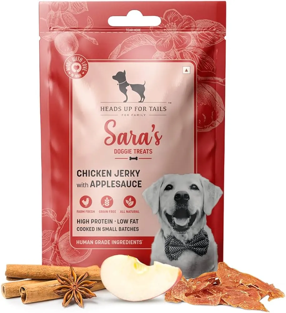 Heads Up For Tails Sara's Doggie Treats Chicken Jerky with Applesauce