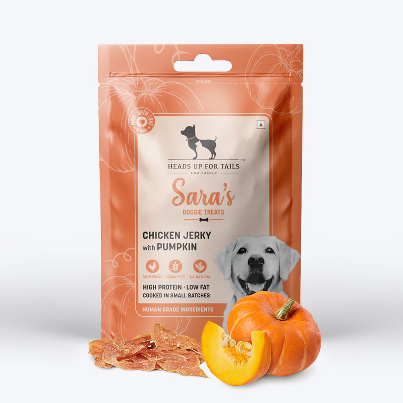 Heads Up For Tails Sara's Doggie Treats Chicken Jerky with Pumpkin