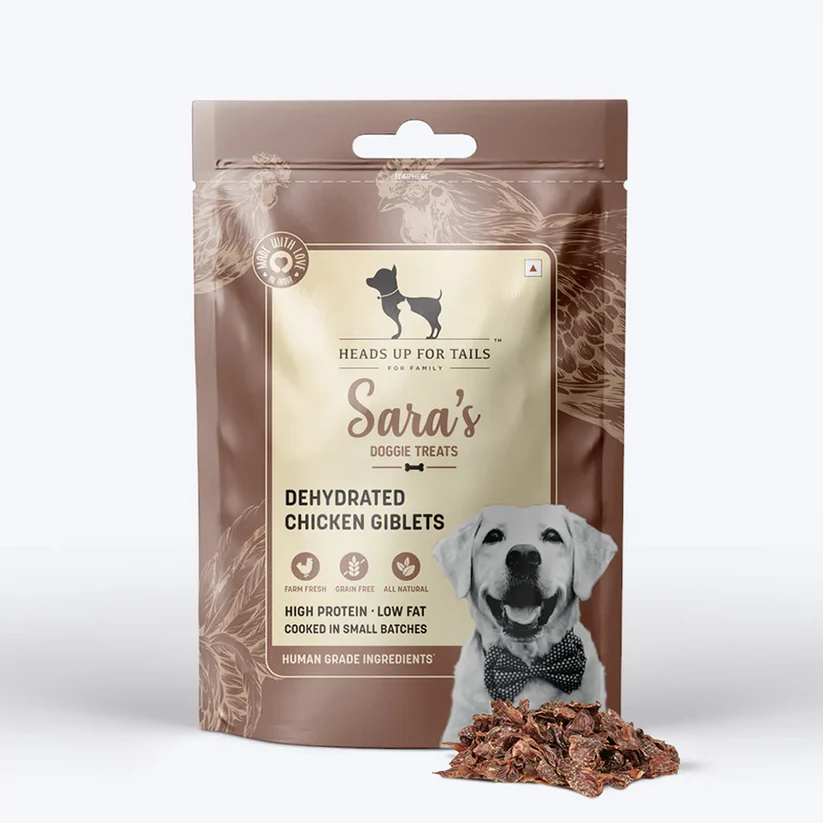 Heads Up For Tails Sara's Doggie Treats Dehydrated Chicken Giblets