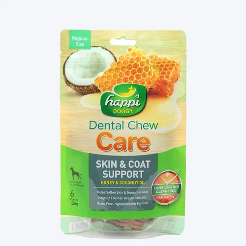 Happi Skippi Dental Chew Care Skin and Coat Support Grain Free Dog Treats