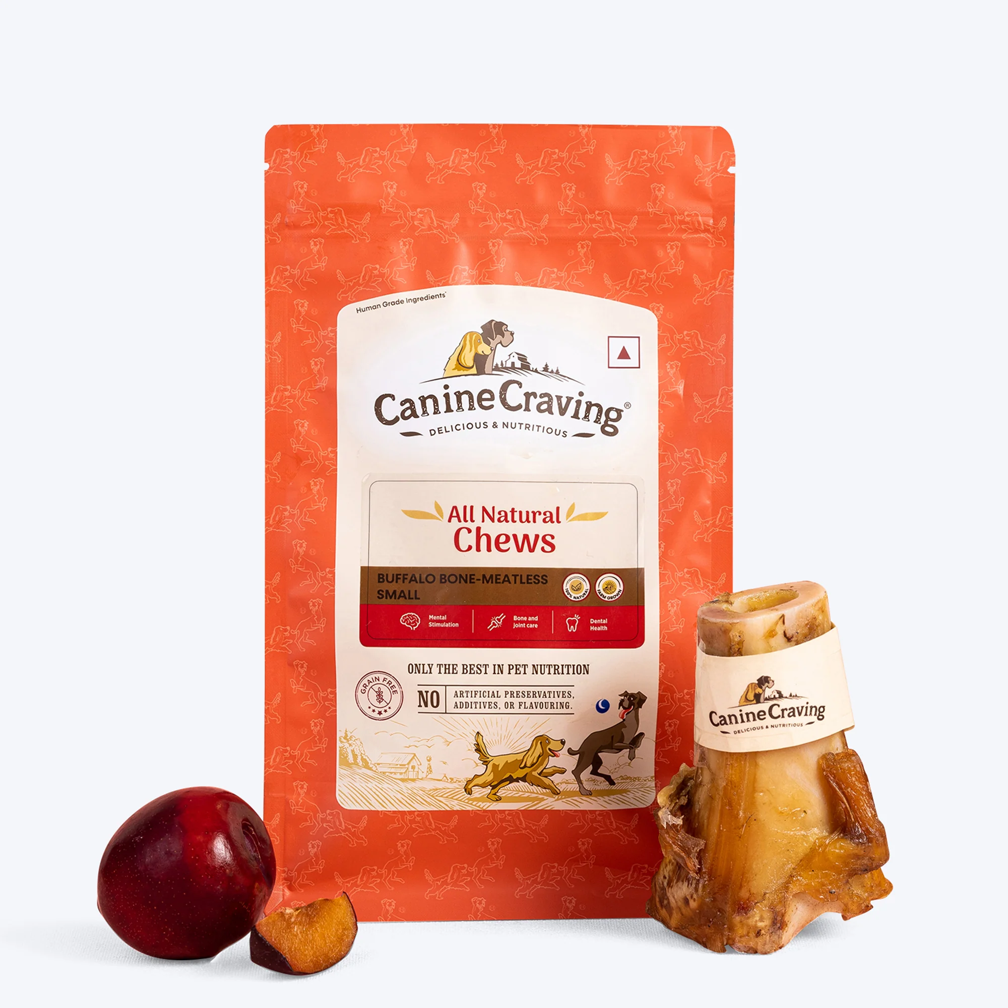 Canine Craving Dehydrated Grass-Fed Meatless Buffalo (Regular) Bone Chew Grain Free Dog Treats