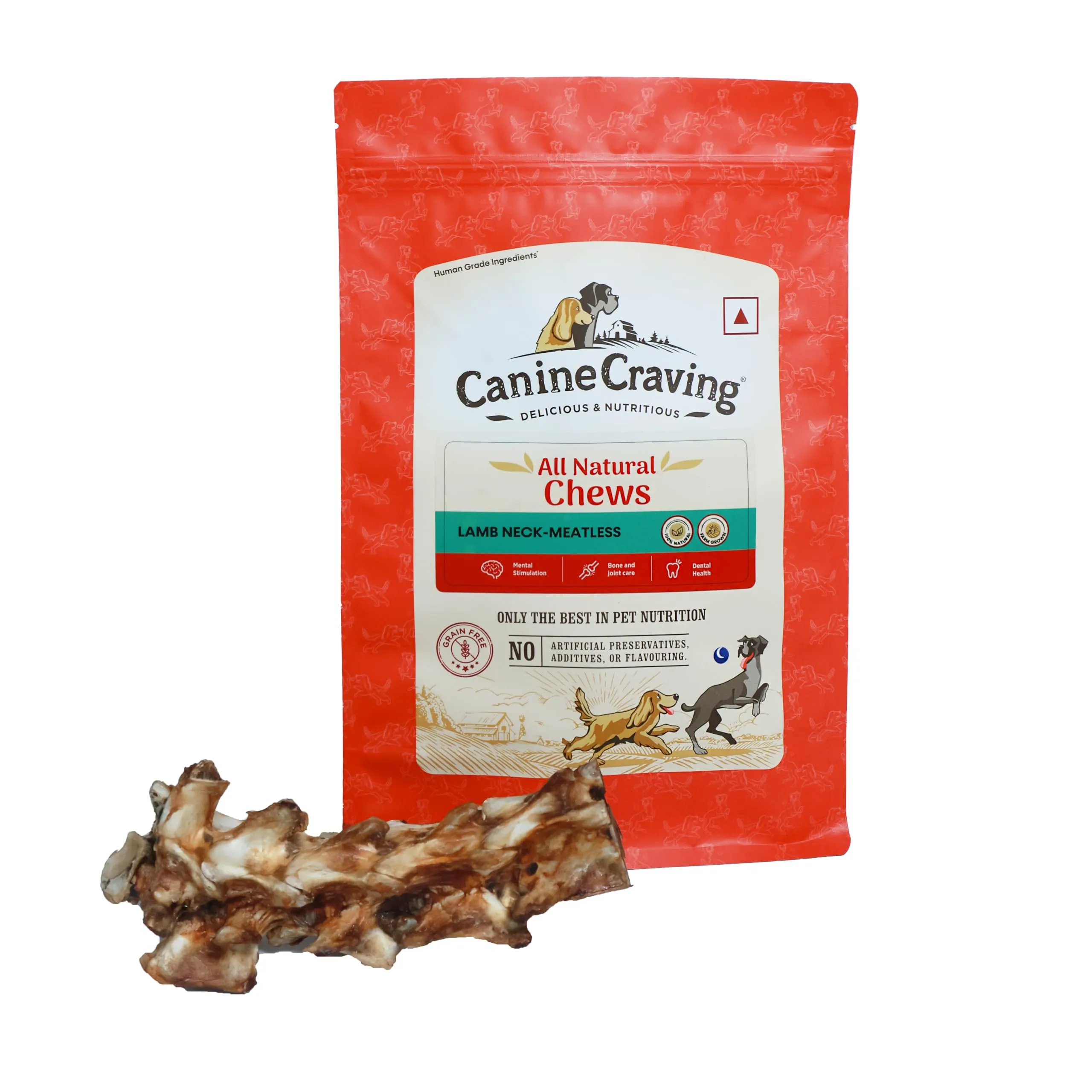 Canine Craving Natural Chew Lamb Neck Meatless