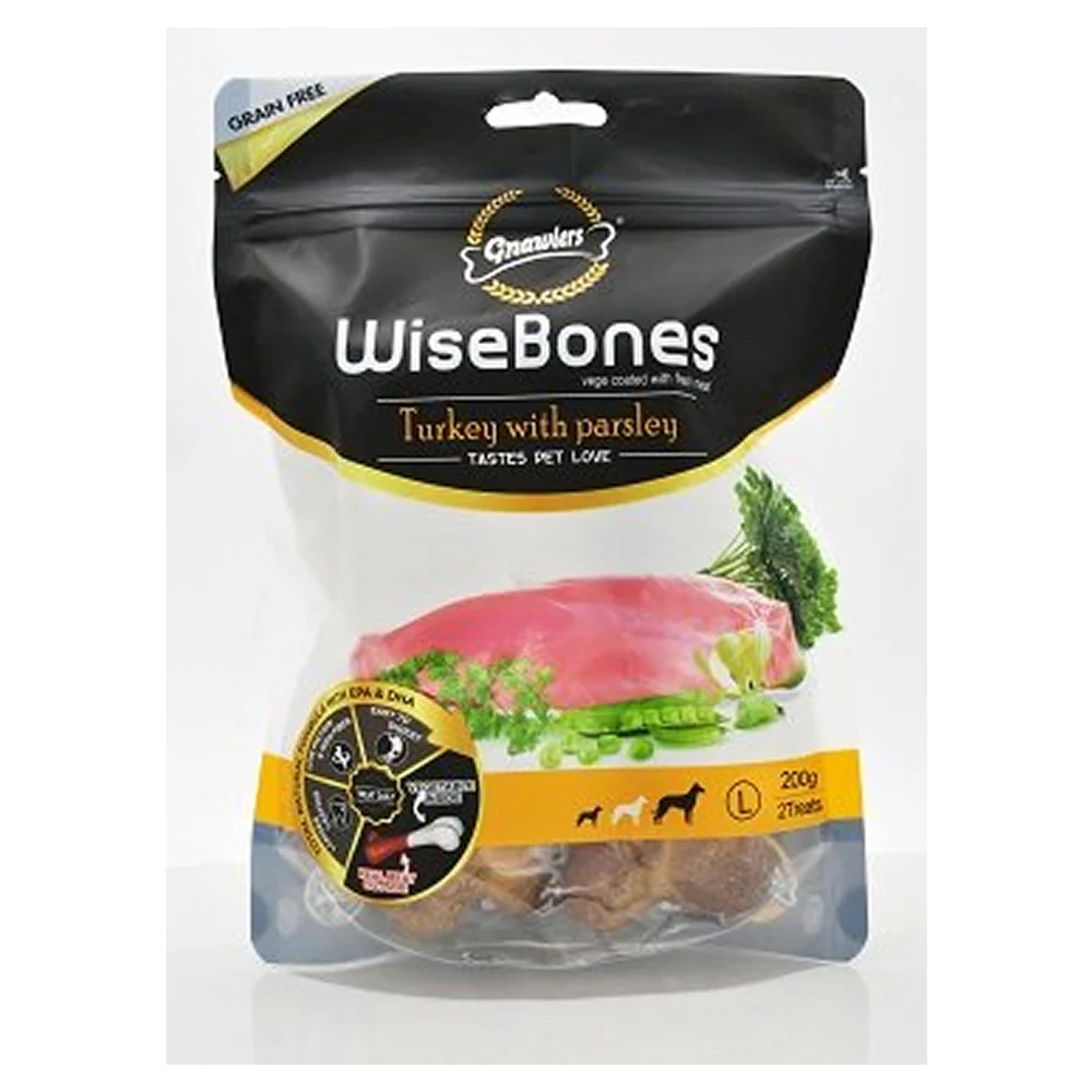 Gnawlers Wisebones Dog Treat - Turkey with Parsley