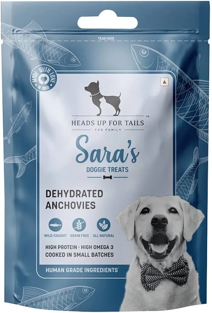 Heads Up For Tails Sara's Dehydrated Anchovy Grain Free Doggie Treats