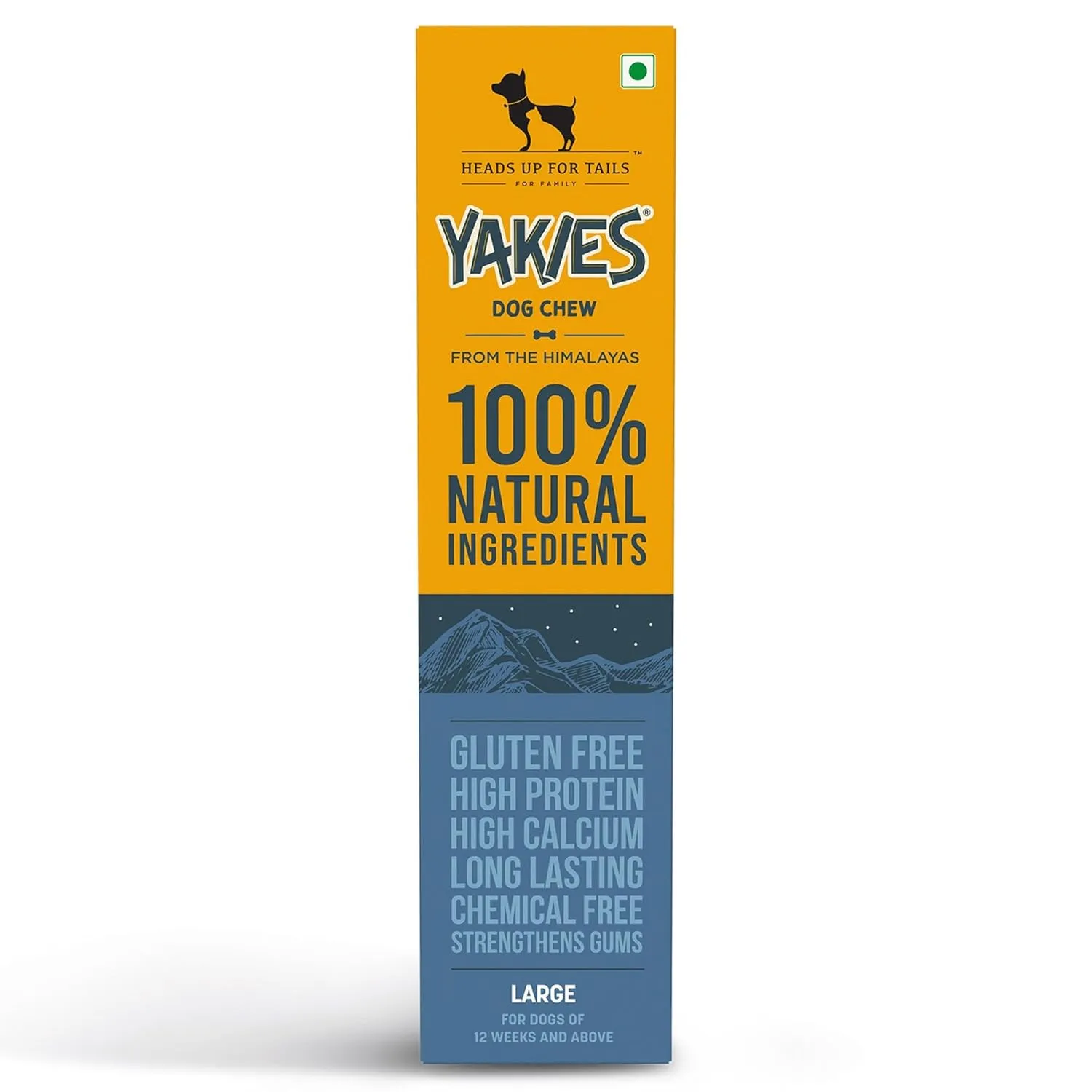Heads Up For Tails Yakies 100% Natural and Vegetarian Gluten Free Chew Bone For Dogs