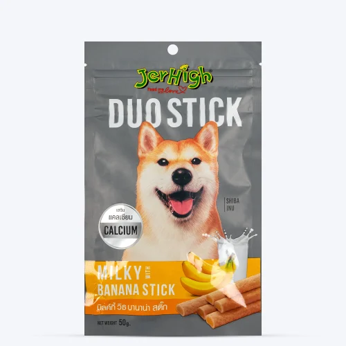 JerHigh Duo Stick Dog Treat - Milky with Banana