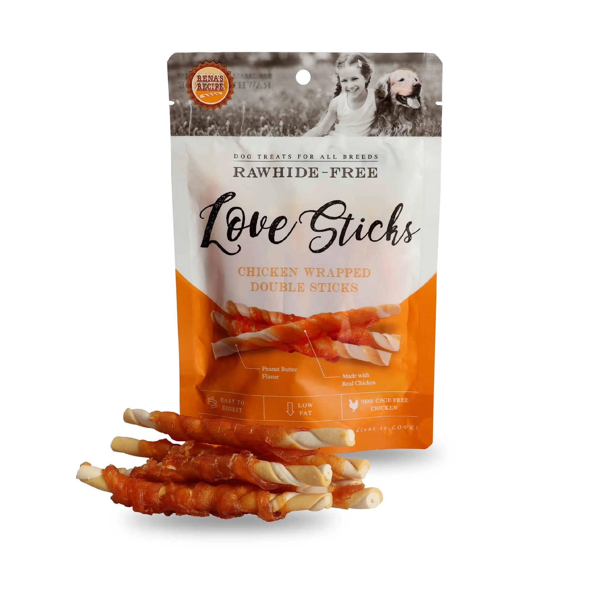 Renas Recipe Chicken Wrapped Double Sticks For Dog