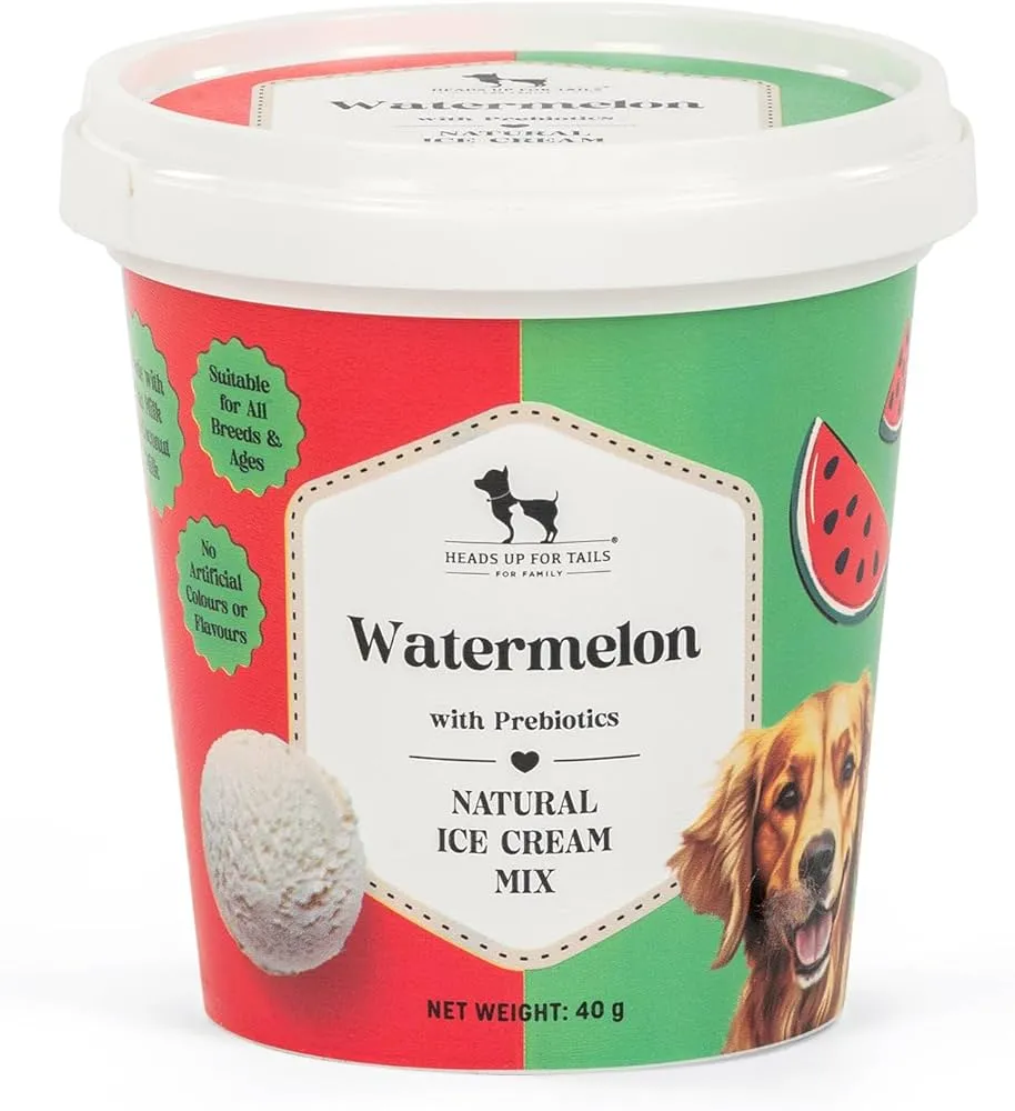 Heads Up For Tails Ice Cream Watermelon With Prebiotics Mix Treat For Dog