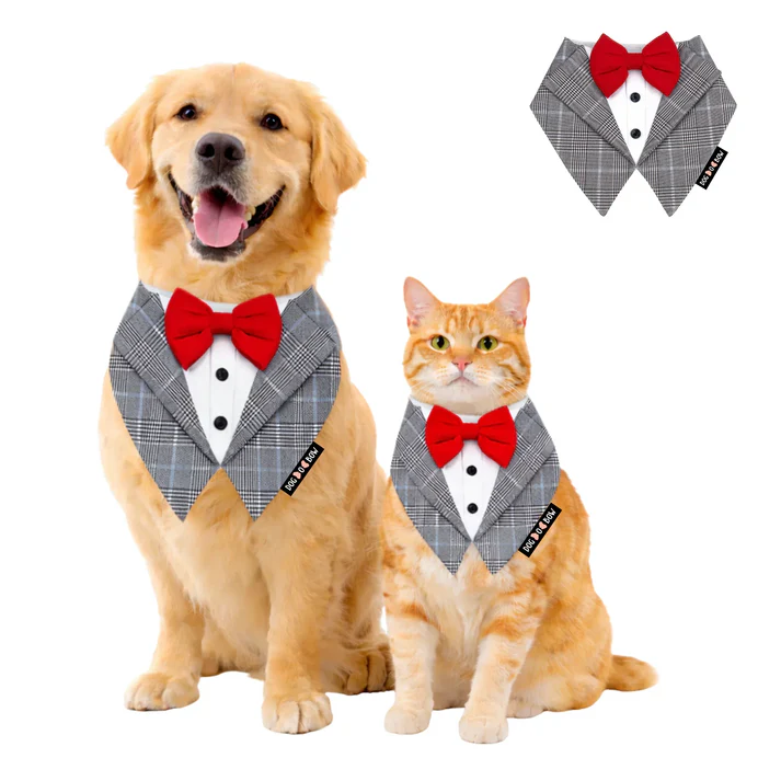 DOB Grey Check Tux Bandana