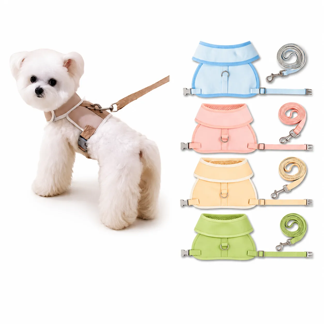 Companion Needs Toy Breed Vest Style Breathable Harness Set