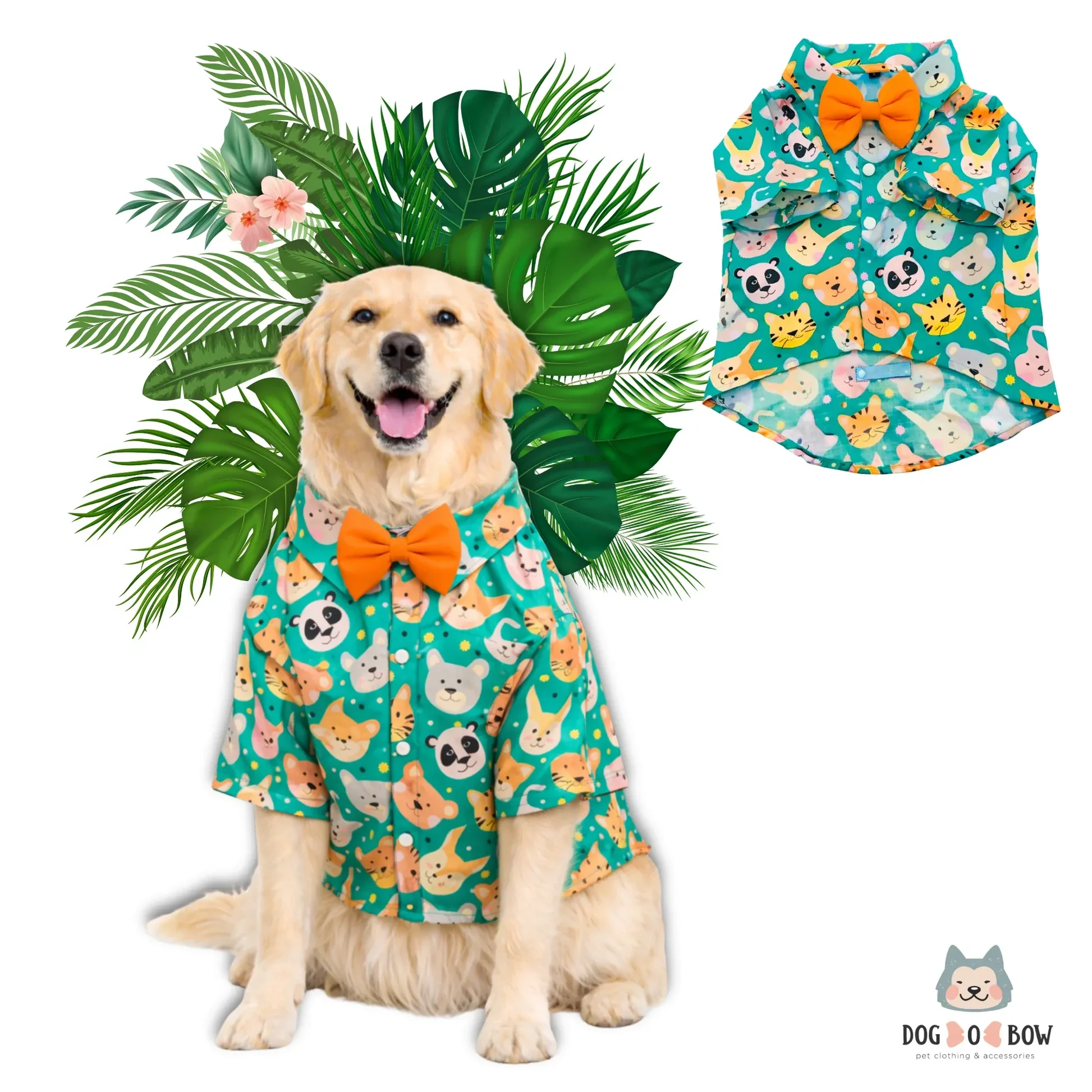 DOB Teal Animal Print Shirt