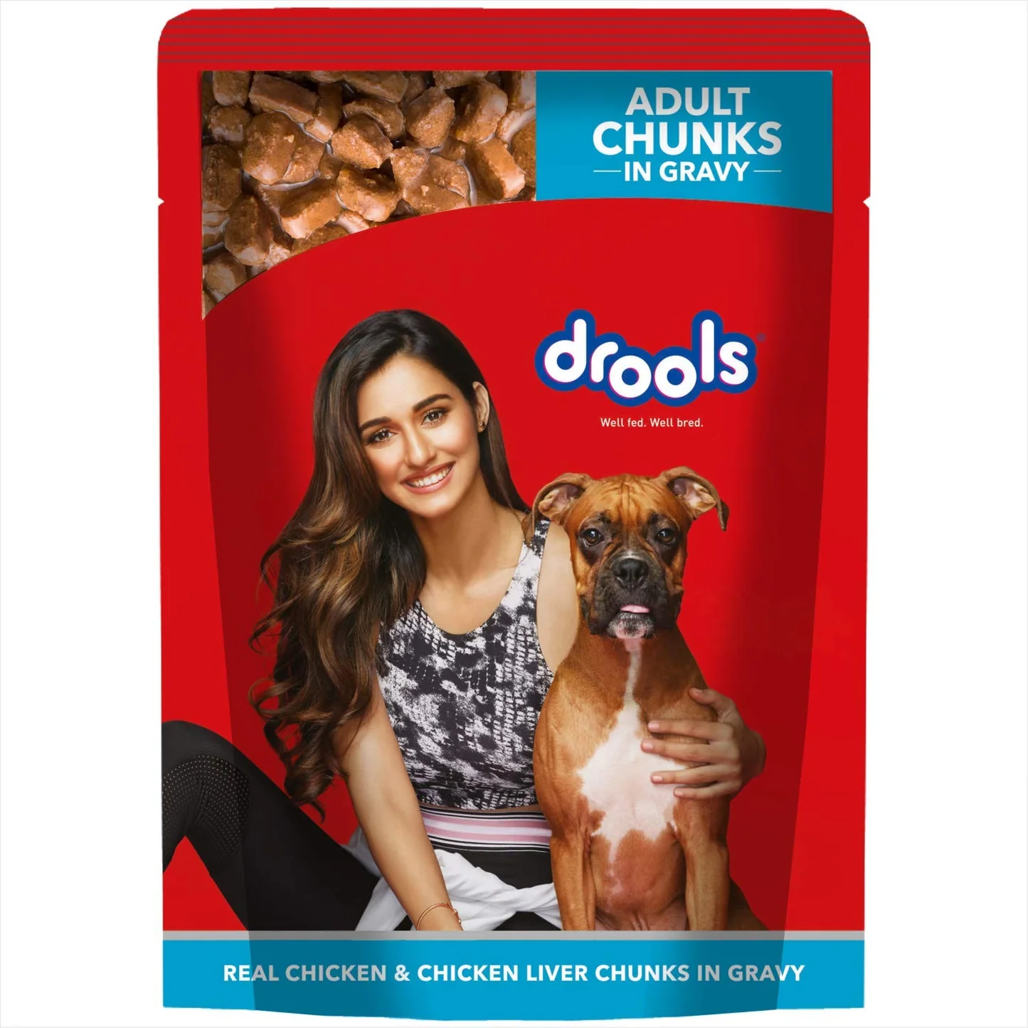 Drools Real Chicken & Chicken Liver Chunks in Gravy Adult Dog Wet Food