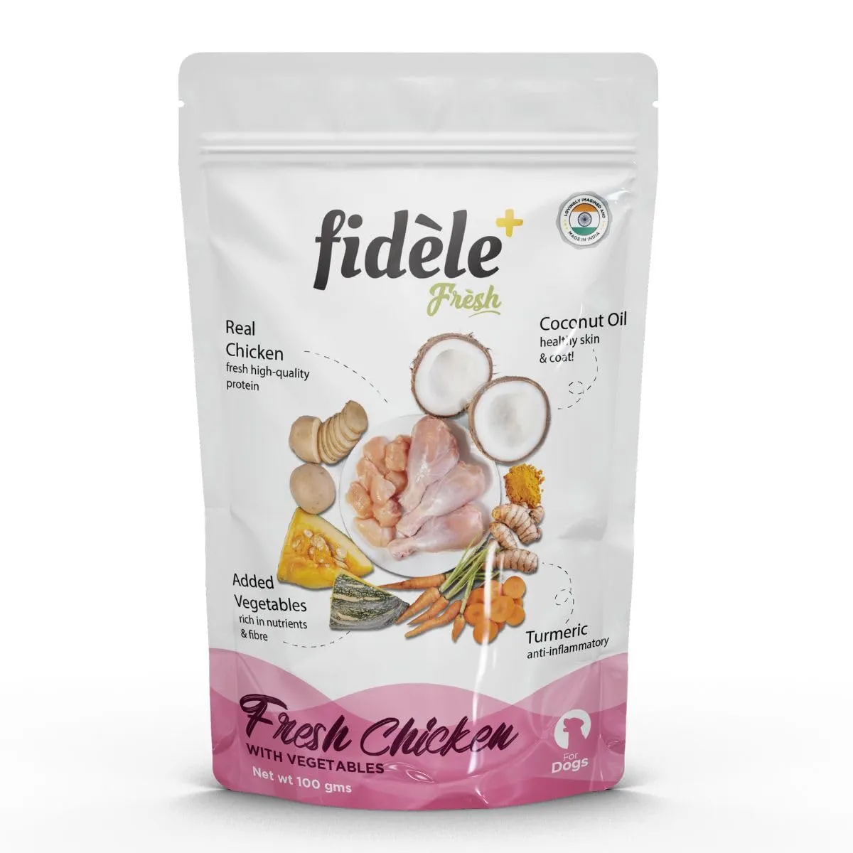 Fidele Fresh Chicken and Egg with Vegetables Gravy Wet Dog Food