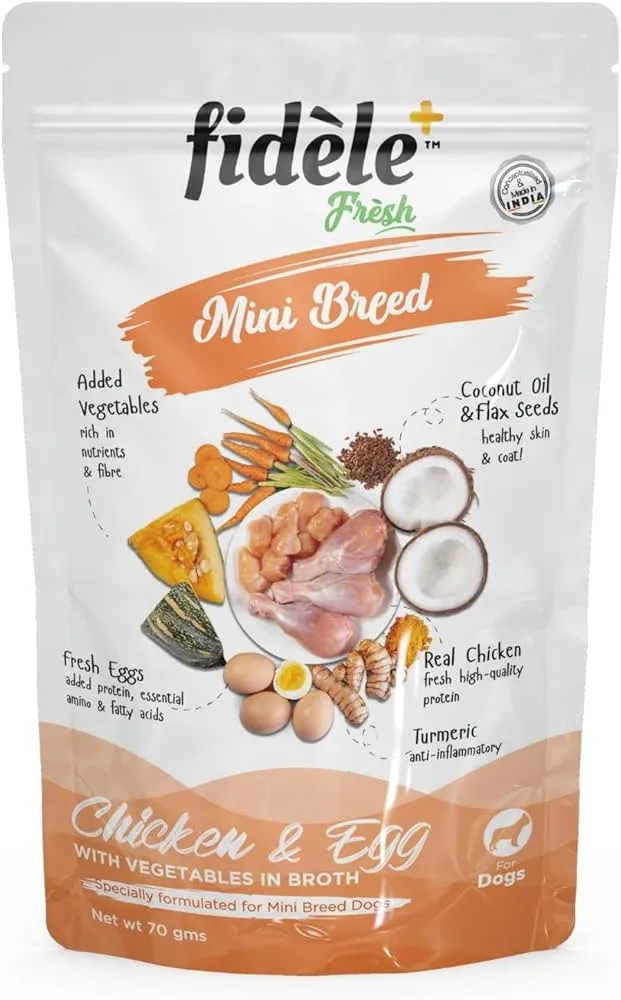 Fidele Mini Breed Fresh Chicken and Egg with Vegetable Broth Wet Dog Food