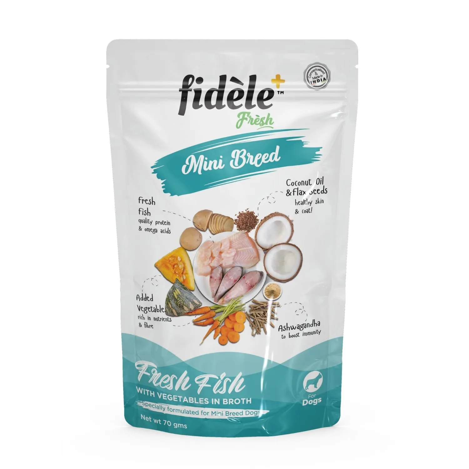 Fidele Mini Breed Fresh Fish with Vegetables Broth Wet Dog Food