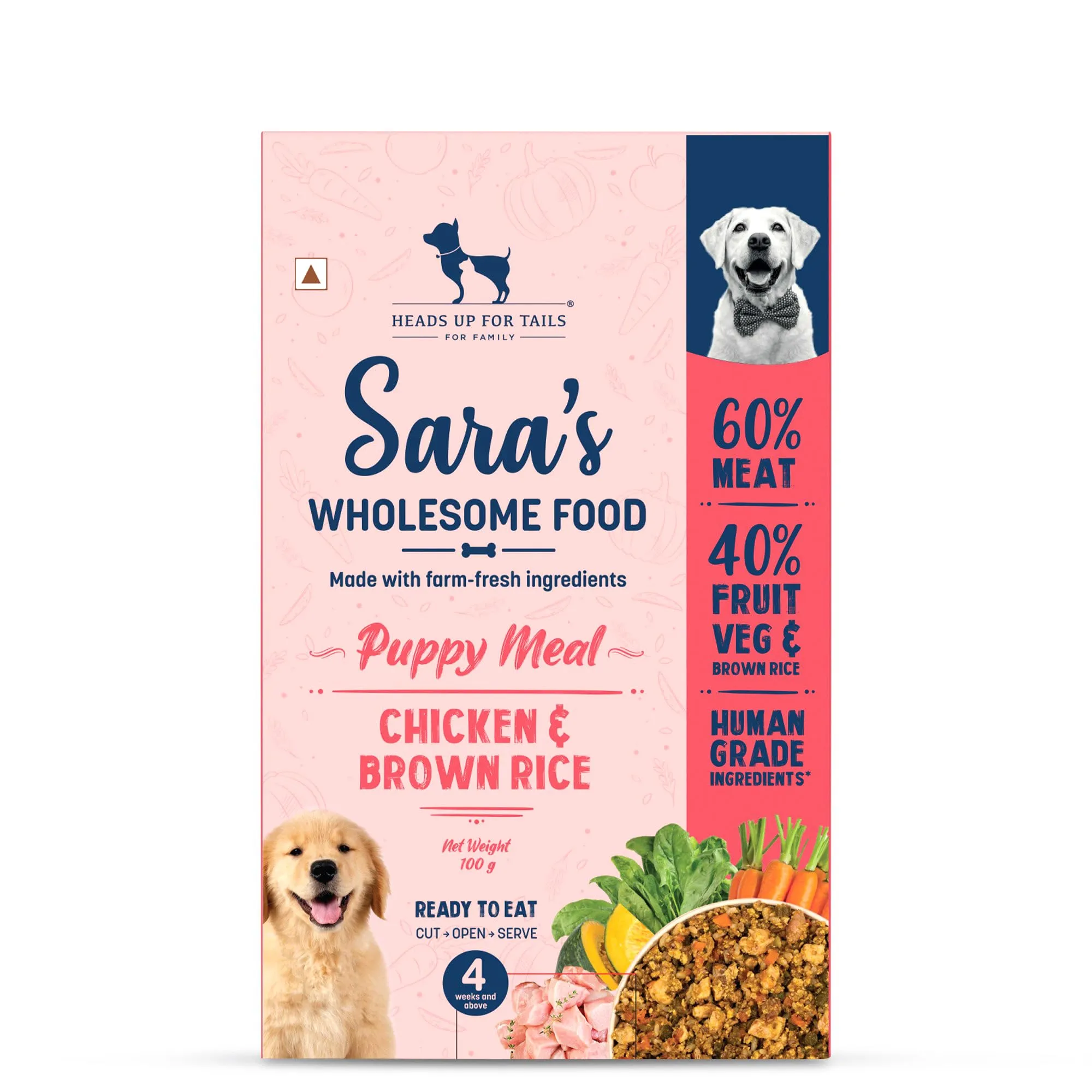 Heads Up For Tails Sara's Wholesome Chicken and Brown Rice Puppy Food